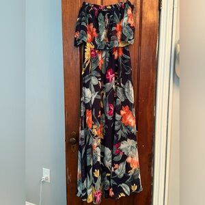Off the shoulder tropical floral dress